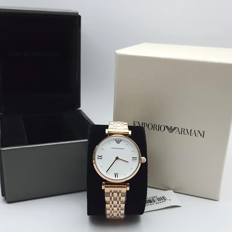 Emporio Armani Gianni T-Bar White Dial Ladies Watch- AR11267